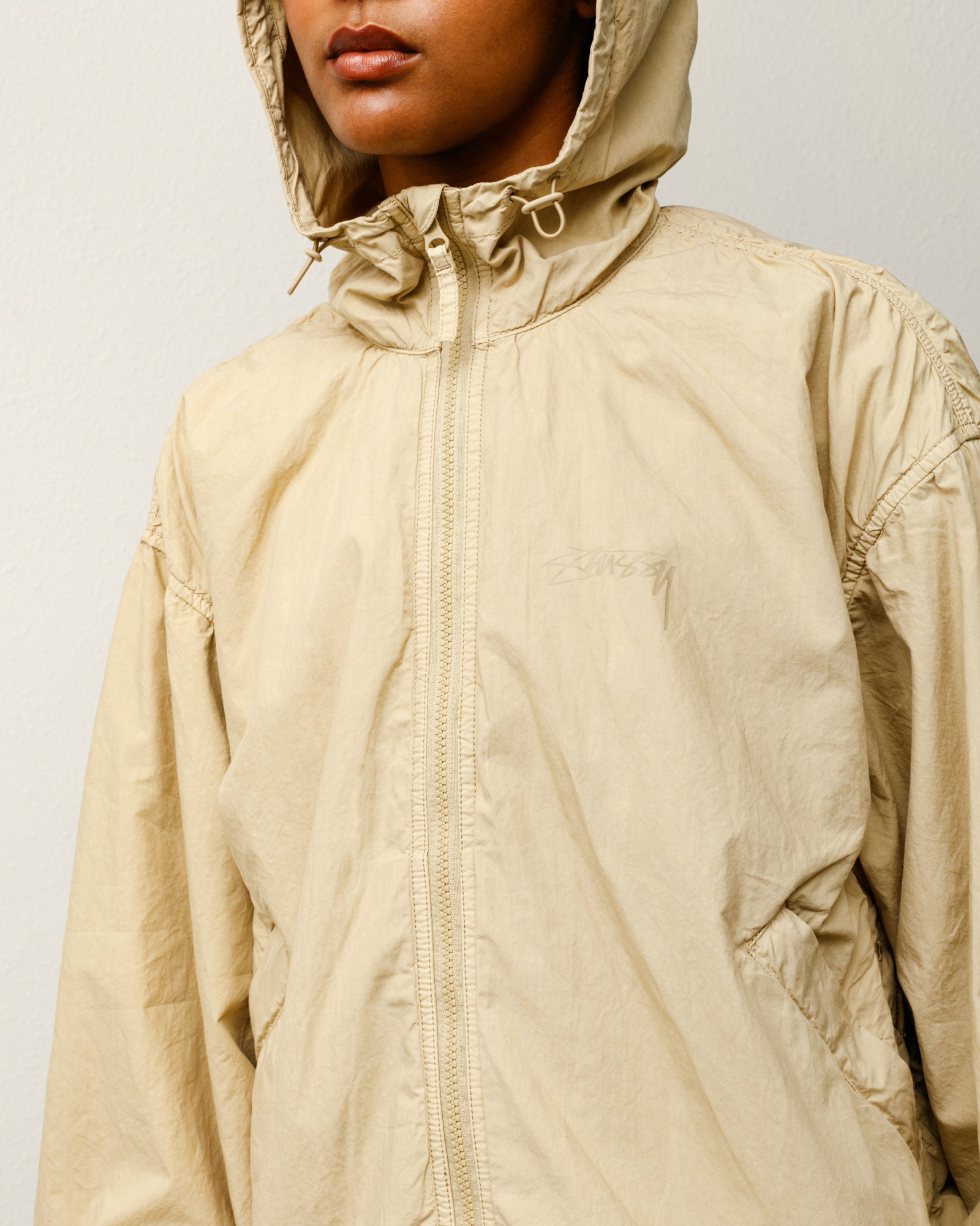 Stussy Double Cotton Giacca Cappuccio Sabbia