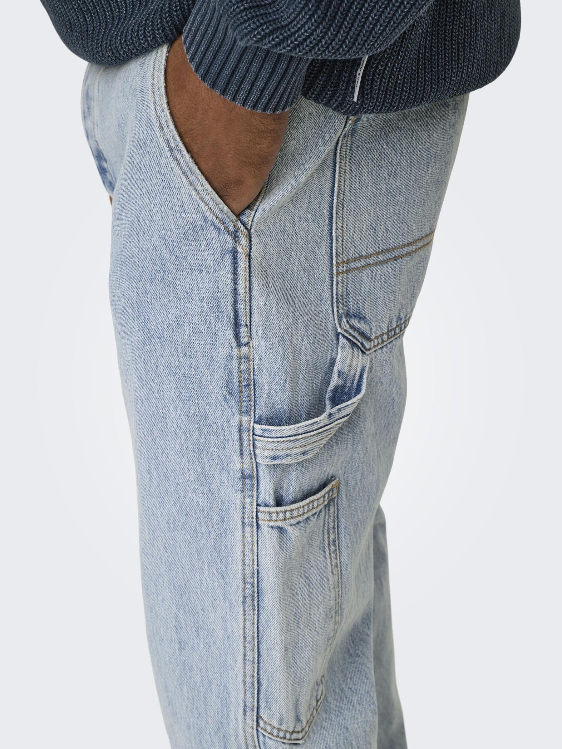 ONLY & SONS Onsedge Straight Jeans uomo 33W/32L light blue
