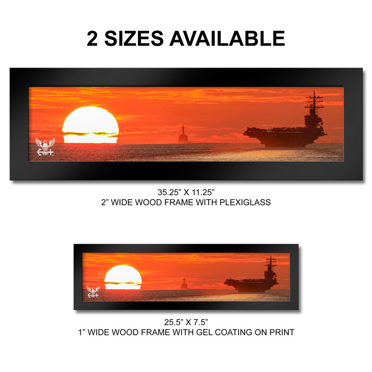 7.62 Design US Navy Sunset stampa incorniciata 28x64 cm