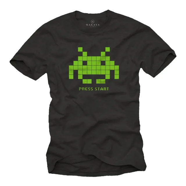 MAKAYA Space Invaders T-Shirt Uomo 5XL Cotone