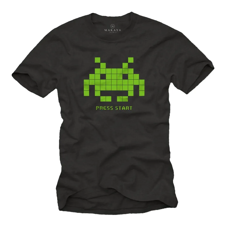 MAKAYA Space Invaders T-Shirt Uomo 5XL Cotone