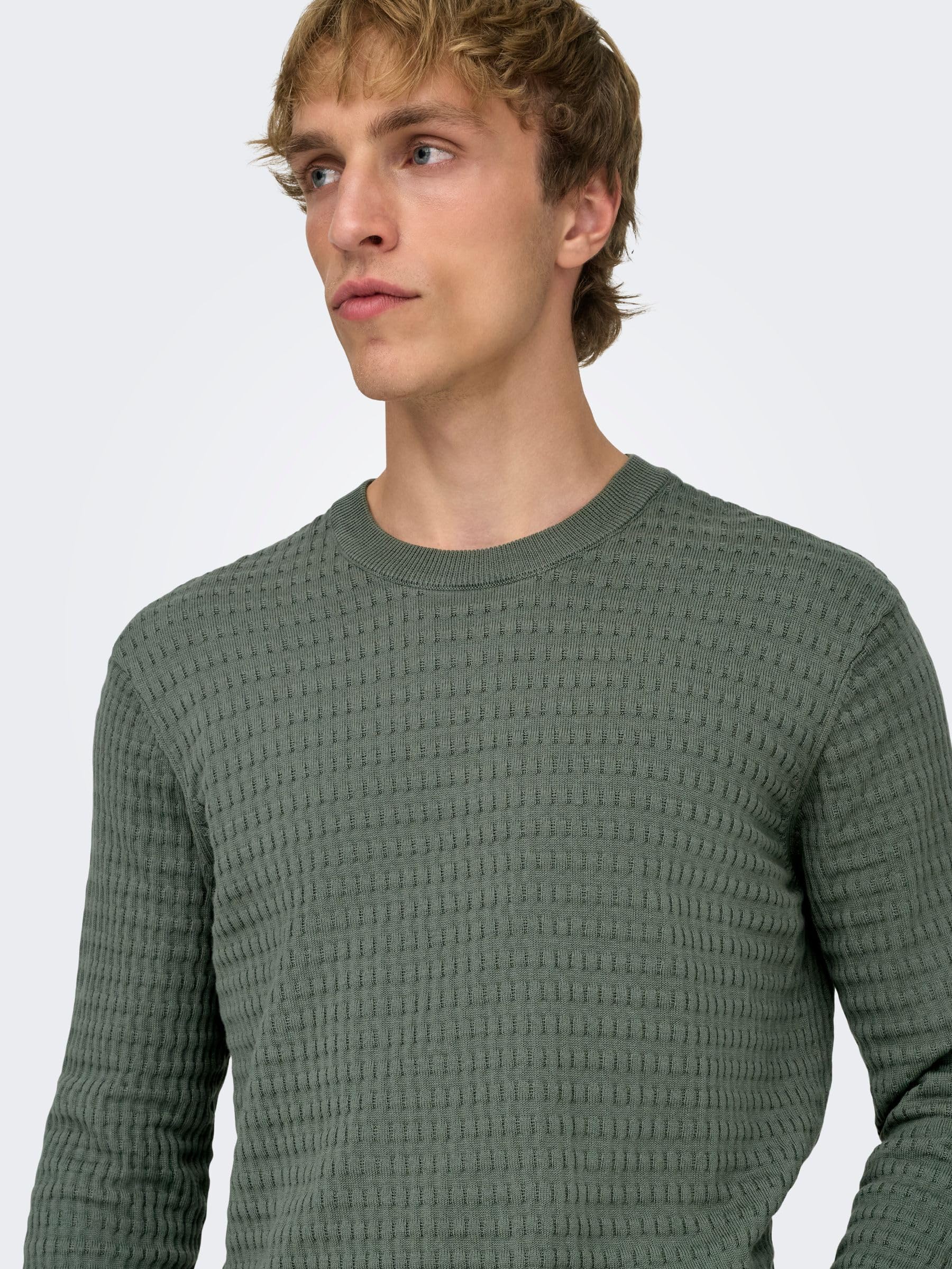 ONLY & SONS Onsberry Reg 12 Maglione Uomo Grigio M