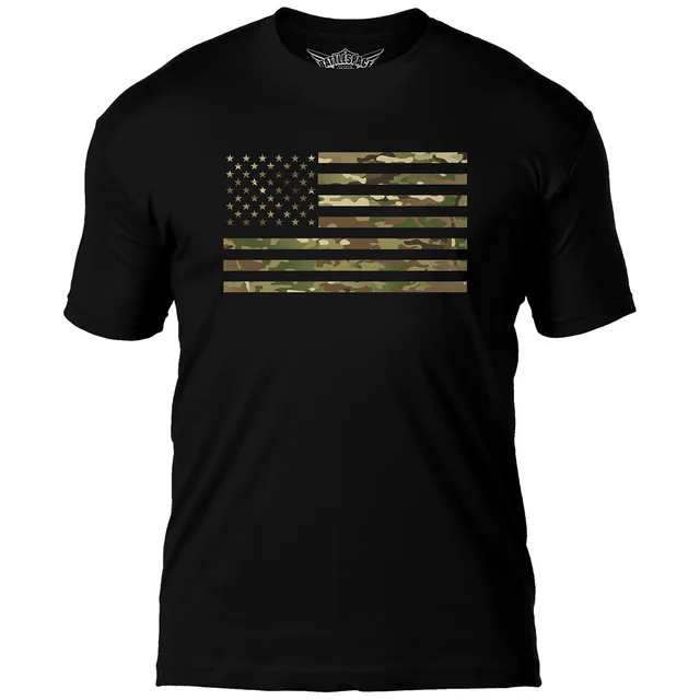7.62 Design Camo Flag Maglietta Uomo Nera Cotone L