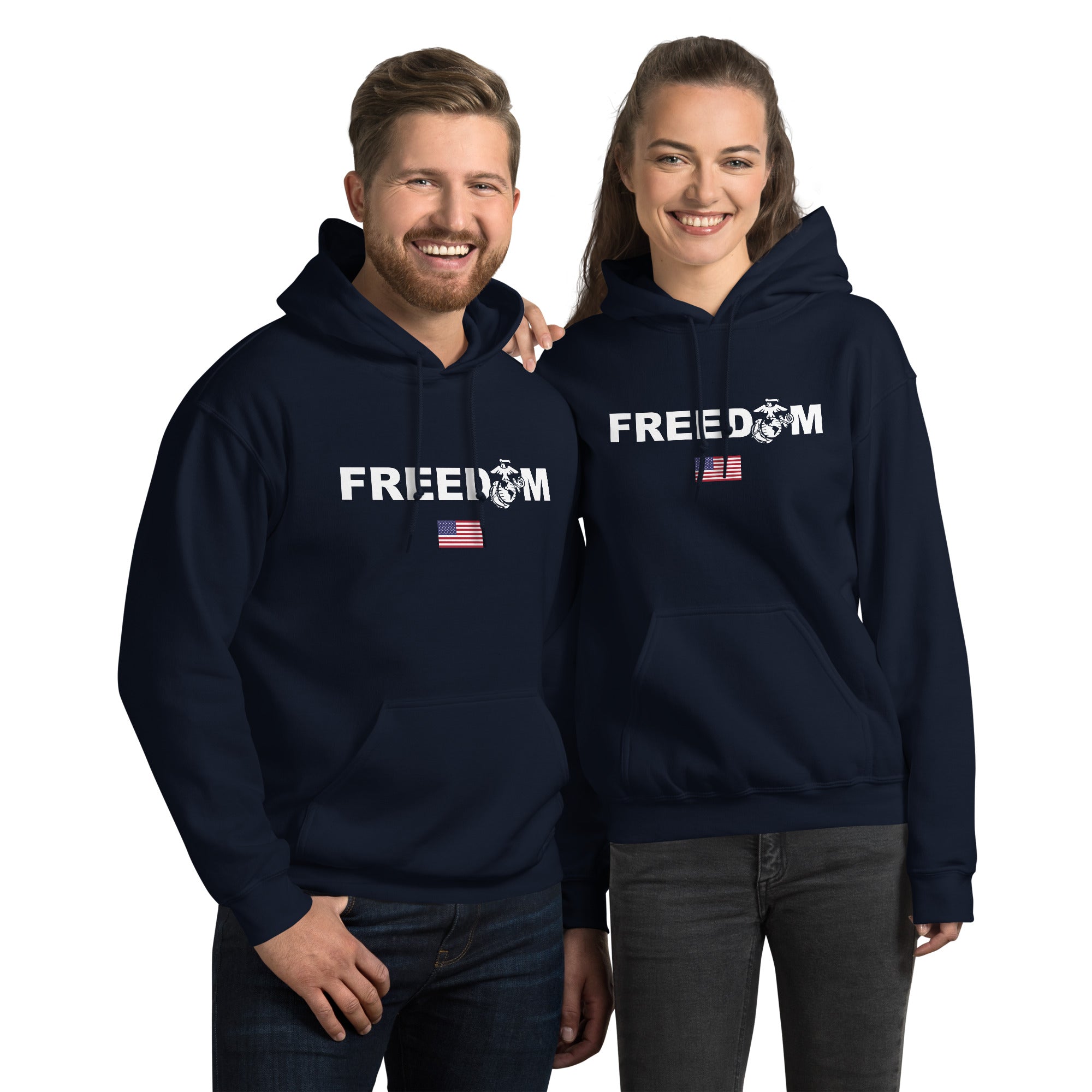 7.62 Design USMC Freedom felpa cappuccio uomo cotone nera