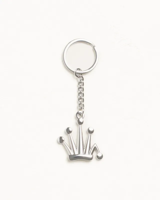 Stussy Metal Bent Crown Keychain portachiavi Silver metallo