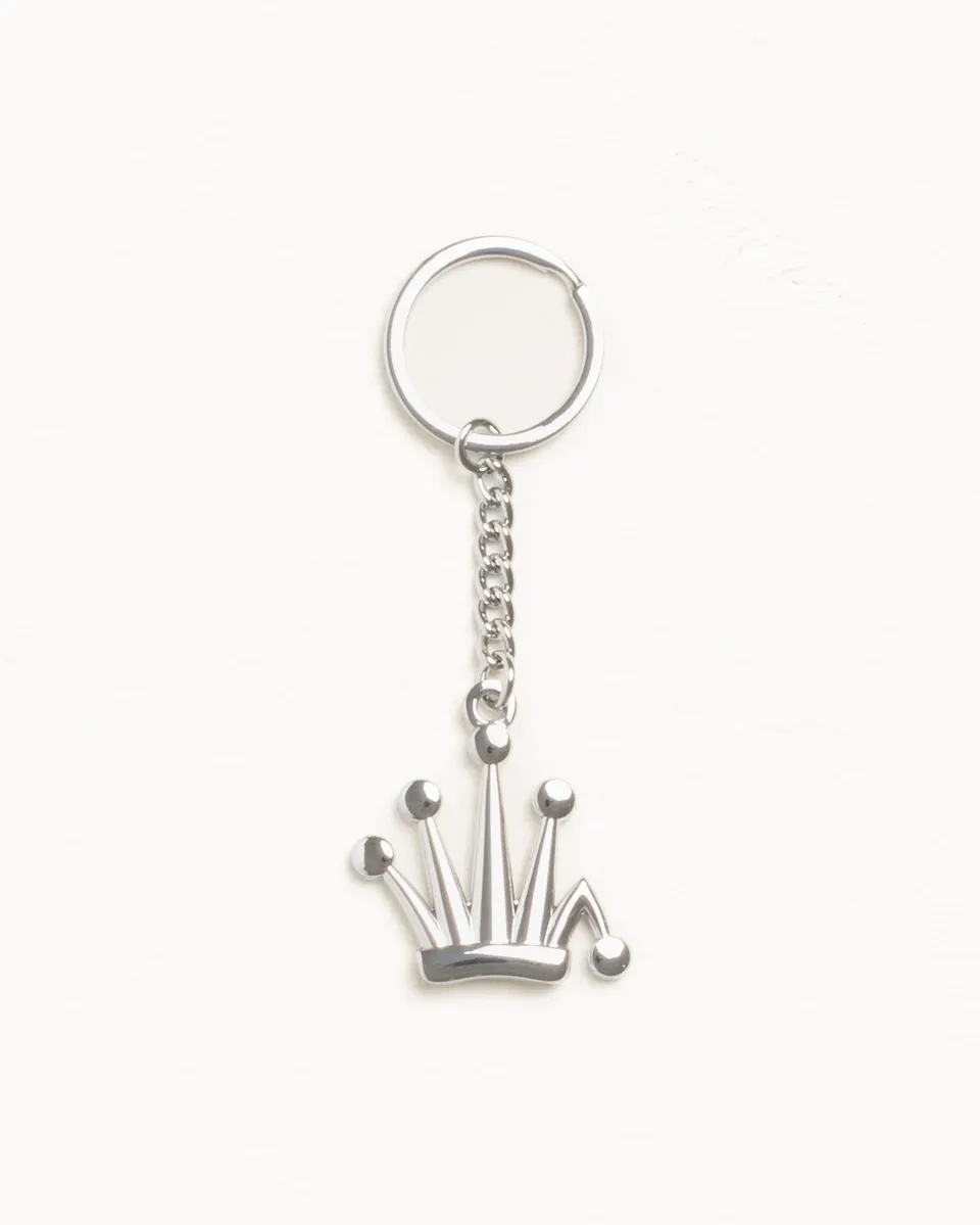 Stussy Metal Bent Crown Keychain portachiavi Silver metallo