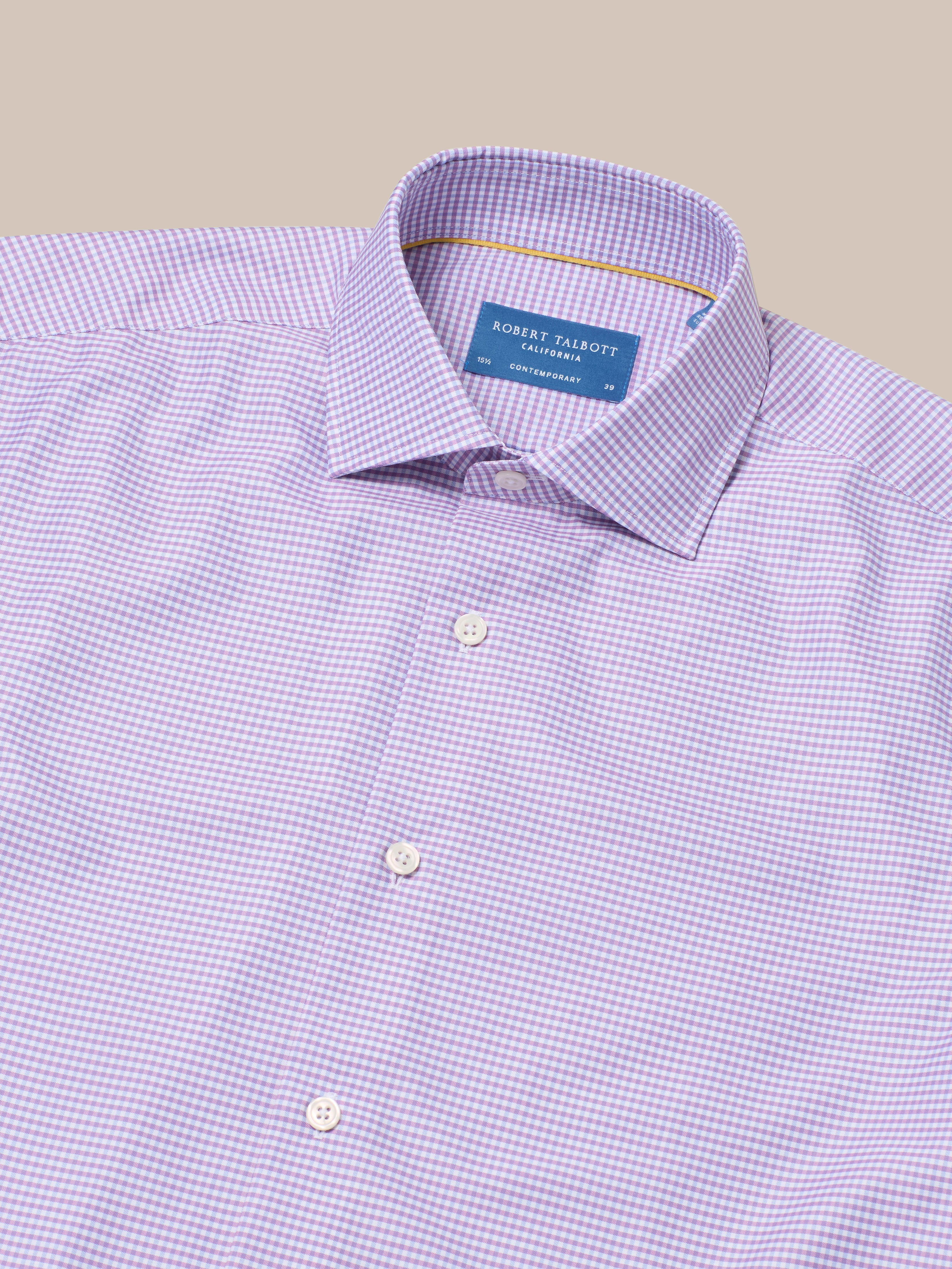 Robert Talbott Reynolds Check Twill Camicia Raspberry Quadri
