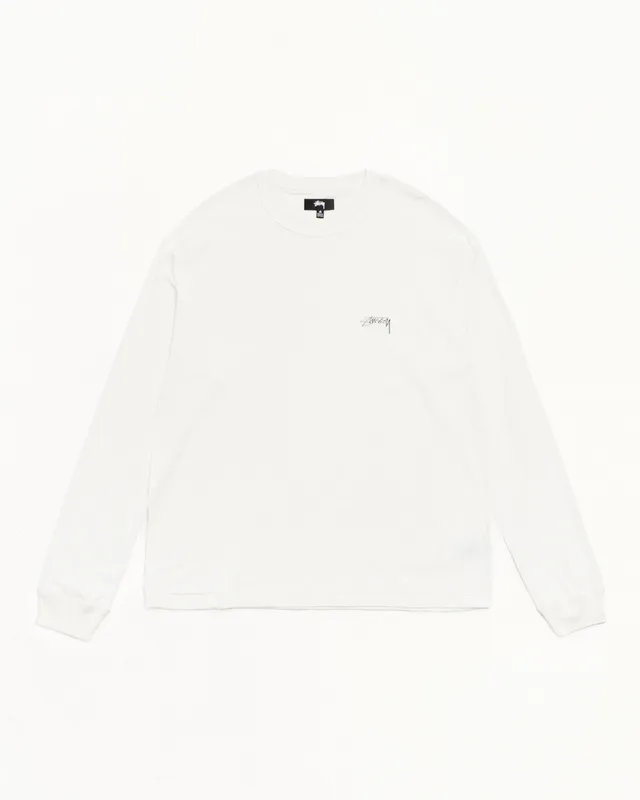 Stussy Lazy LS Tee maglietta White maniche lunghe cotone
