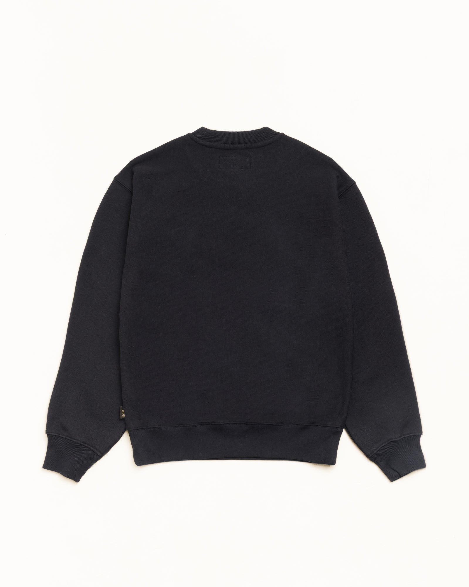 Stussy Fleece Crew Felpa Nera Cotone 530gsm