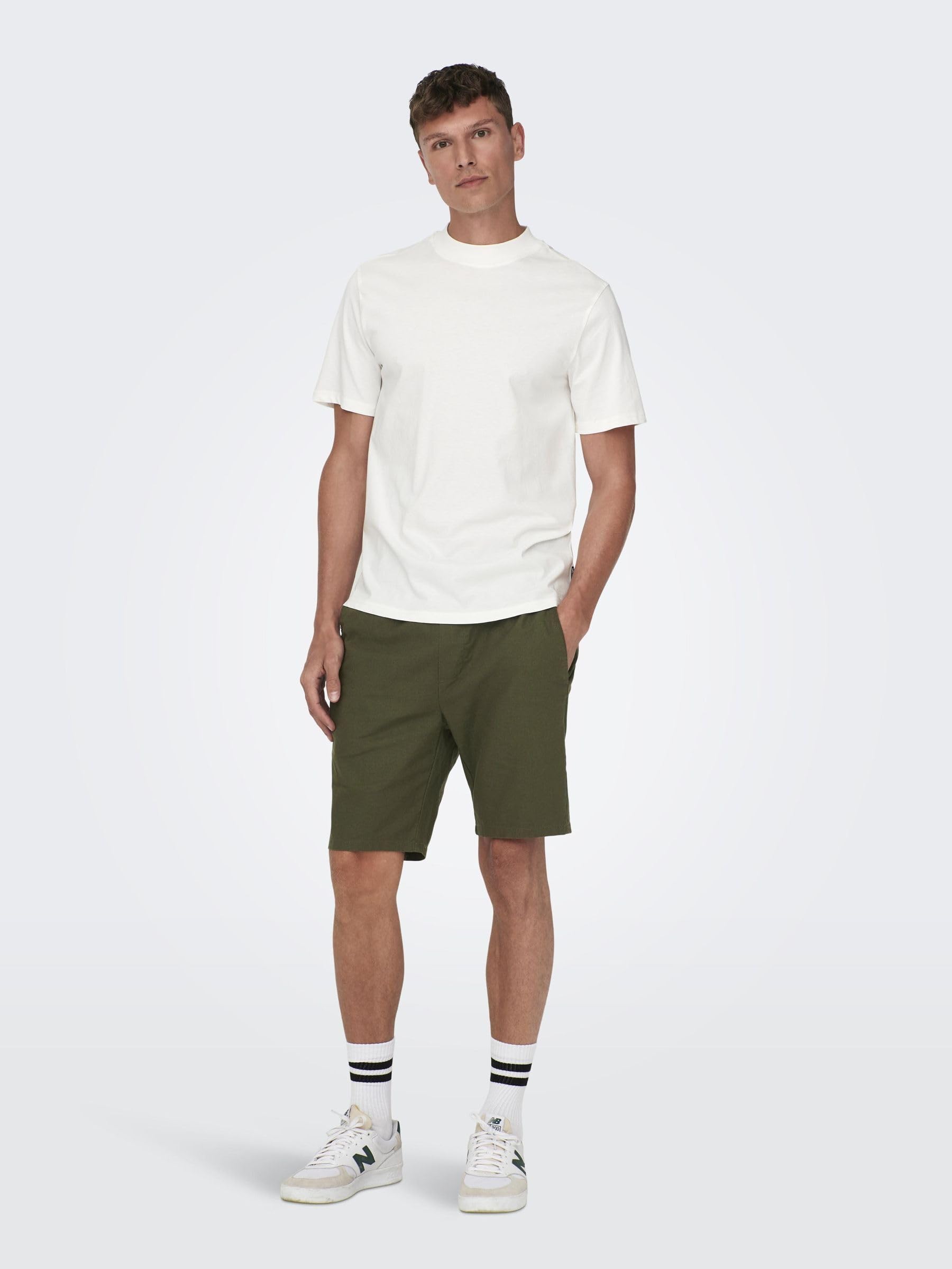 Only & Sons Onslinus Pantaloncini Lino Uomo con Coulisse