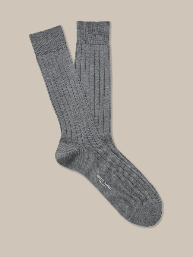 Robert Talbott Howard Calzini Merino Grigio Medio