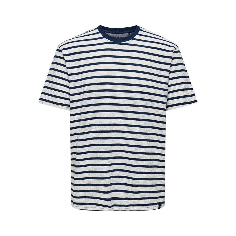 Only & Sons Kian Reg Seersucker T-shirt uomo XS righe