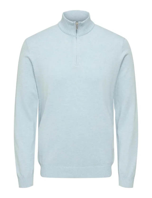 Only & Sons Onsloui Maglia Uomo Mezza Zip Azzurra L