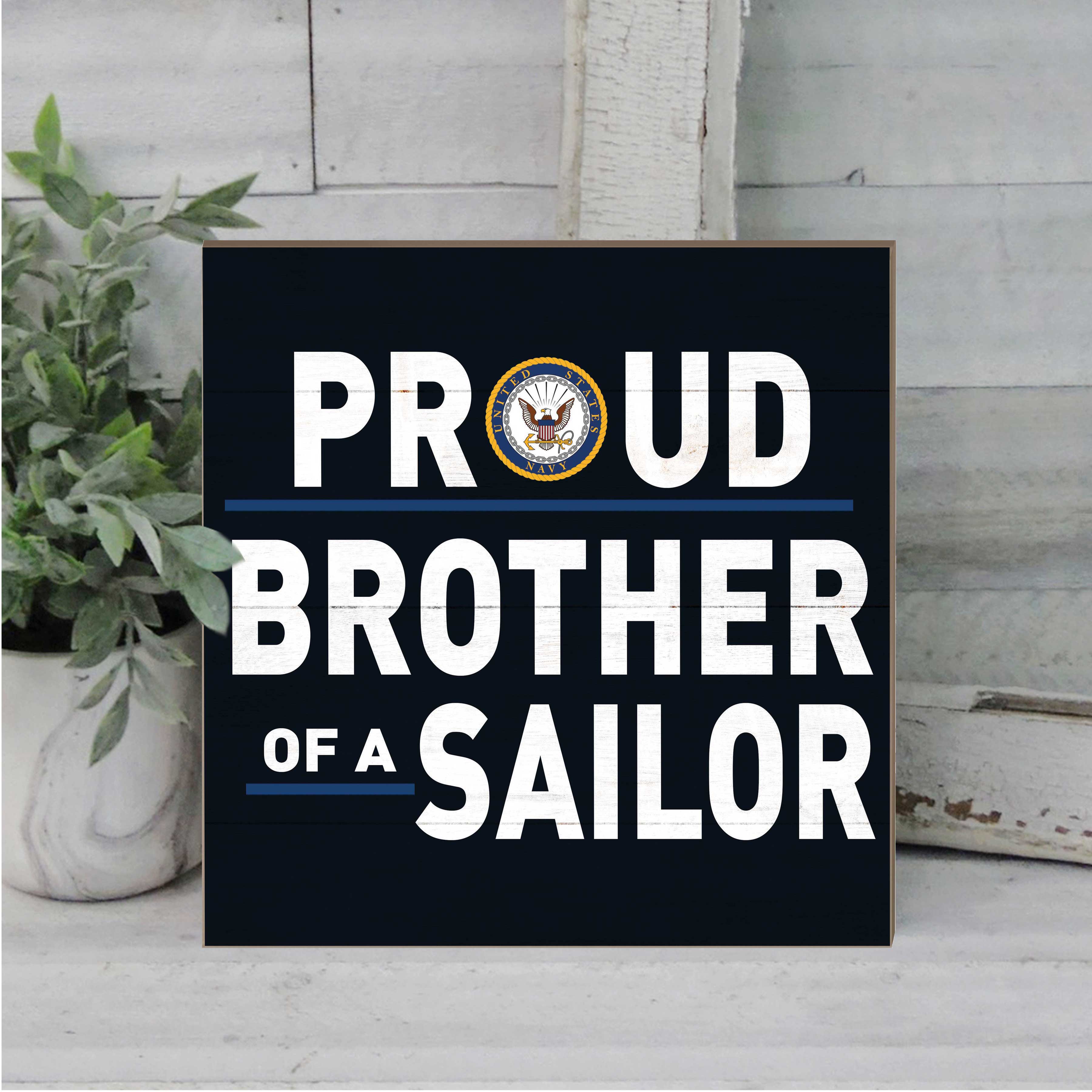 7.62 Design Proud Brother Targa Legno 25x25 cm Navy