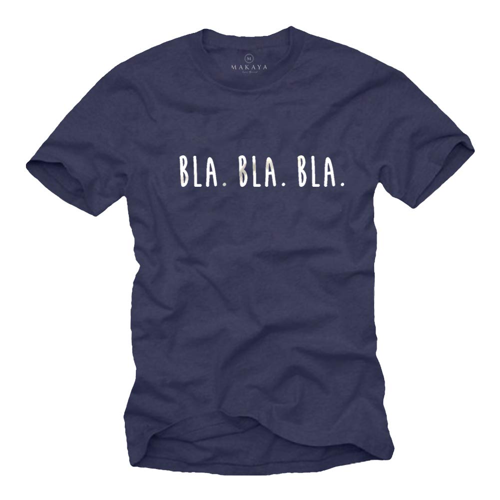 MAKAYA Bla Bla Bla T-Shirt Uomo M Cotone Scritte