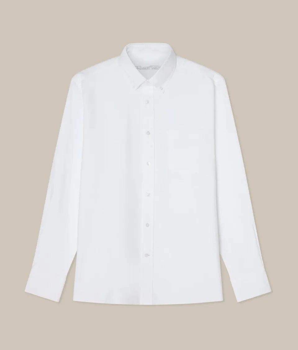 Robert Talbott Harrison camicia oxford bianca cotone