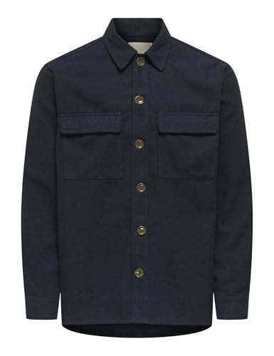Only & Sons Onspaul RLX Overshirt Camicia Blu Notte L