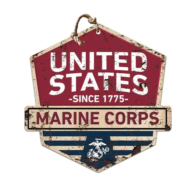 7.62 Design USMC Rustic Badge targa legno 20x20 USA