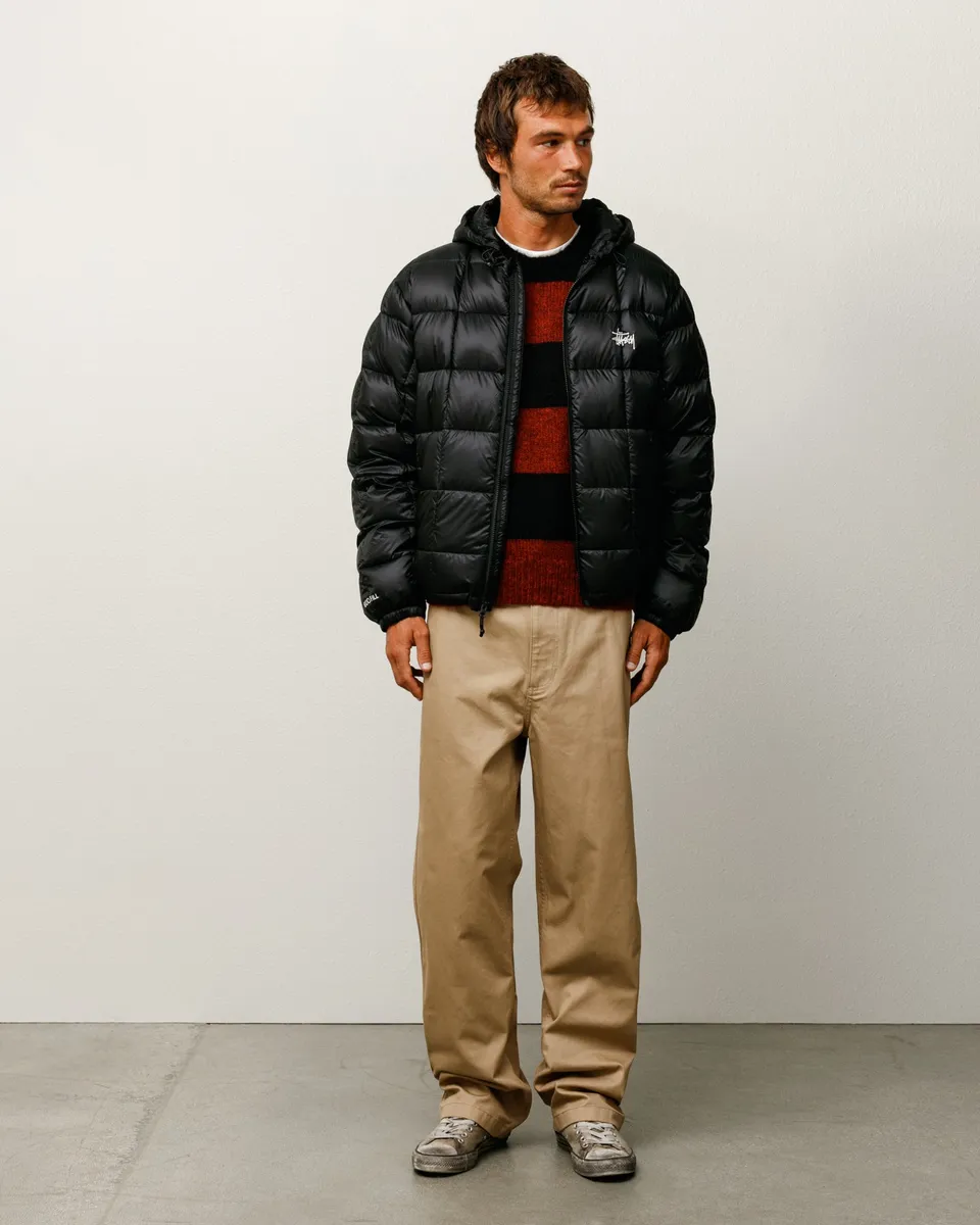 Stussy Midweight Hooded Puffer piumino nero 600-fill