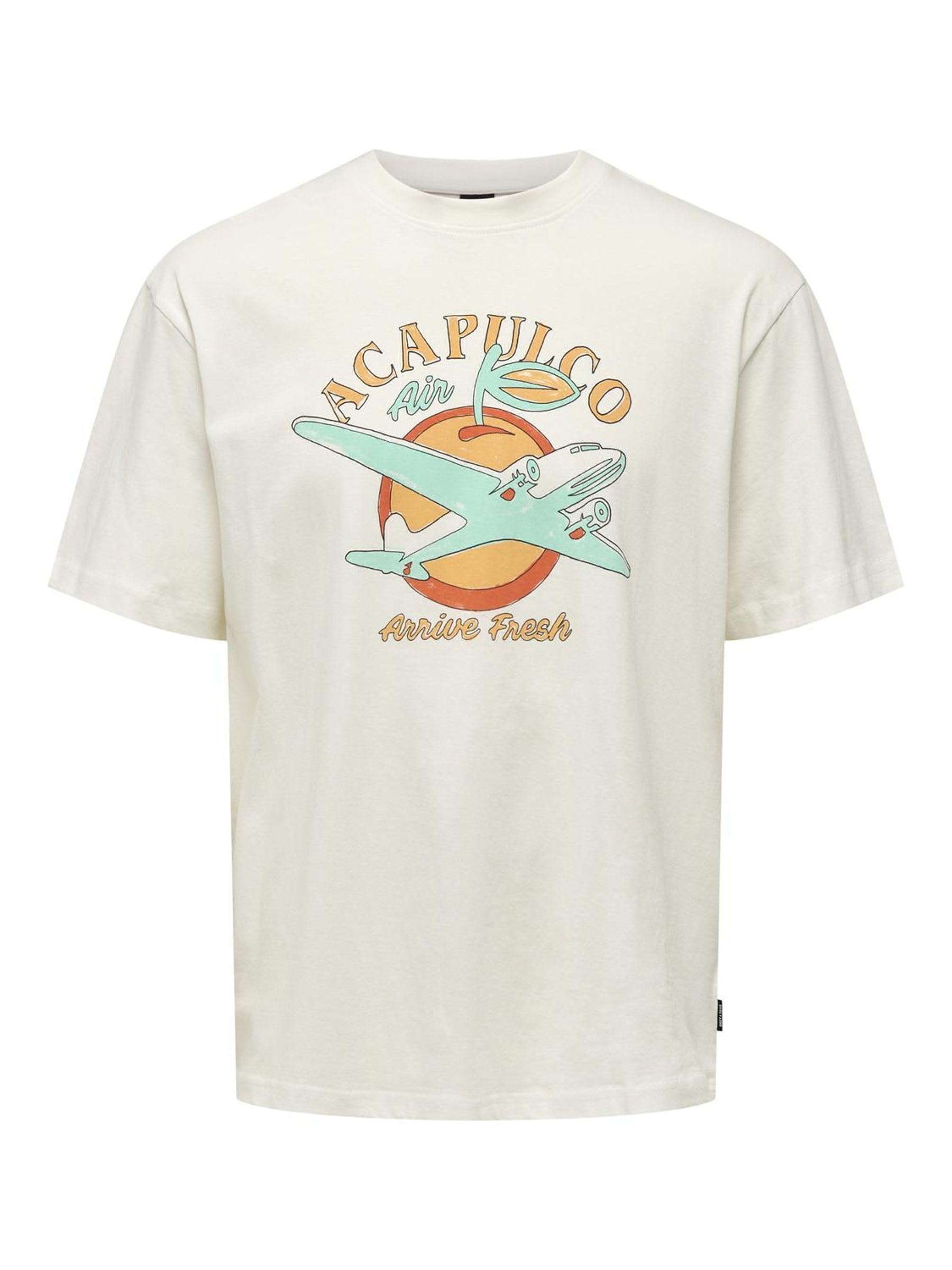 ONLY & SONS Onsmonte T-shirt Uomo S Cloud Dancer Paradise