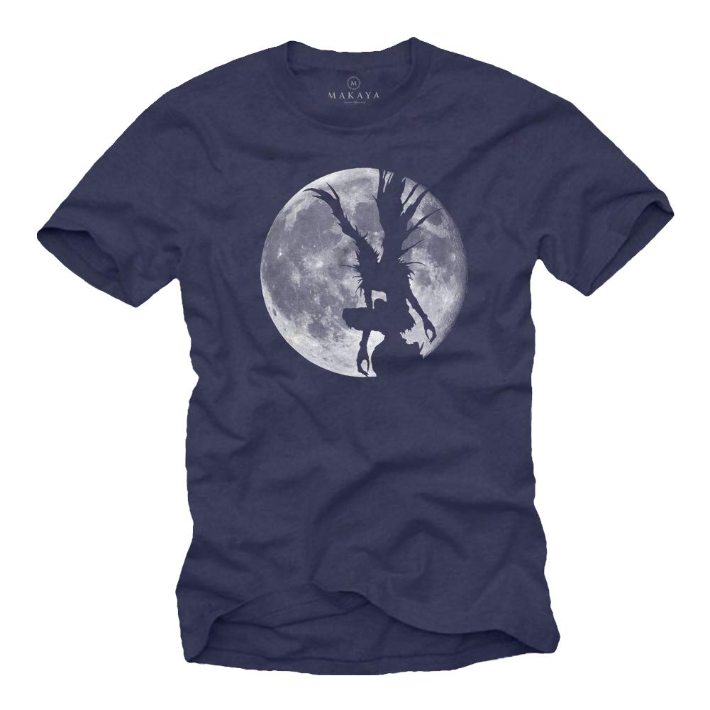 MAKAYA Ryuk Shinigami T-Shirt Uomo Cotone Nerd Manga Nero
