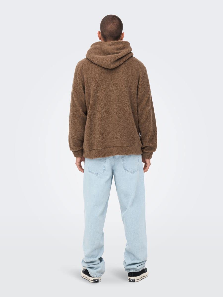Only & Sons Onsremy Felpa Cappuccio Teddy Uomo Pernice