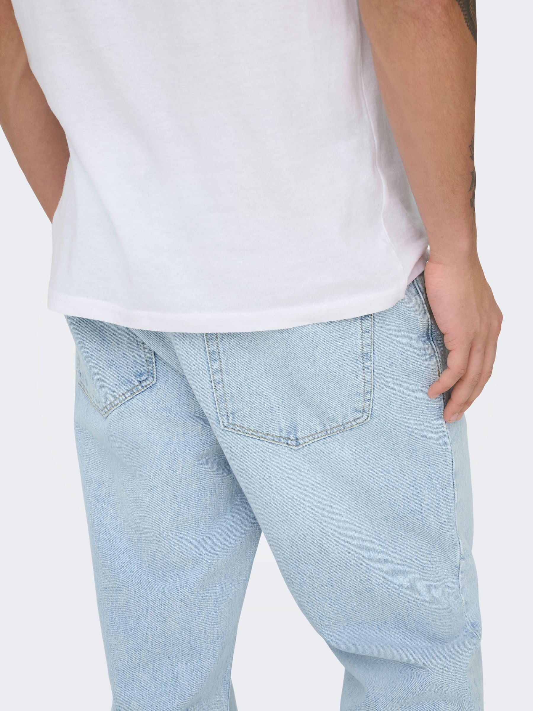 ONLY & SONS Onsedge jeans uomo dritti vita media cotone