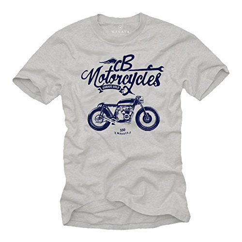 MAKAYA Moto Cafe Racer CB500 t-shirt uomo cotone taglia L