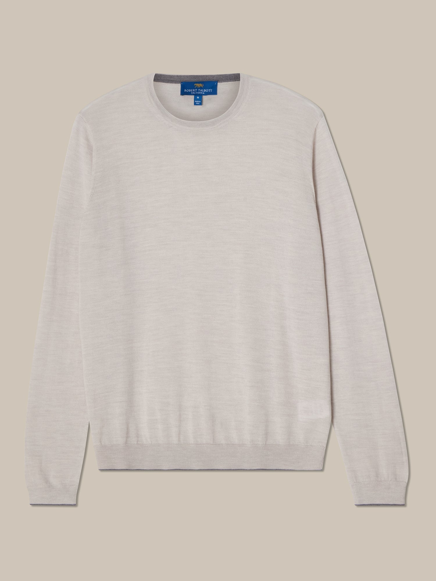 Robert Talbott Keaton maglione merino Oatmeal taglia L