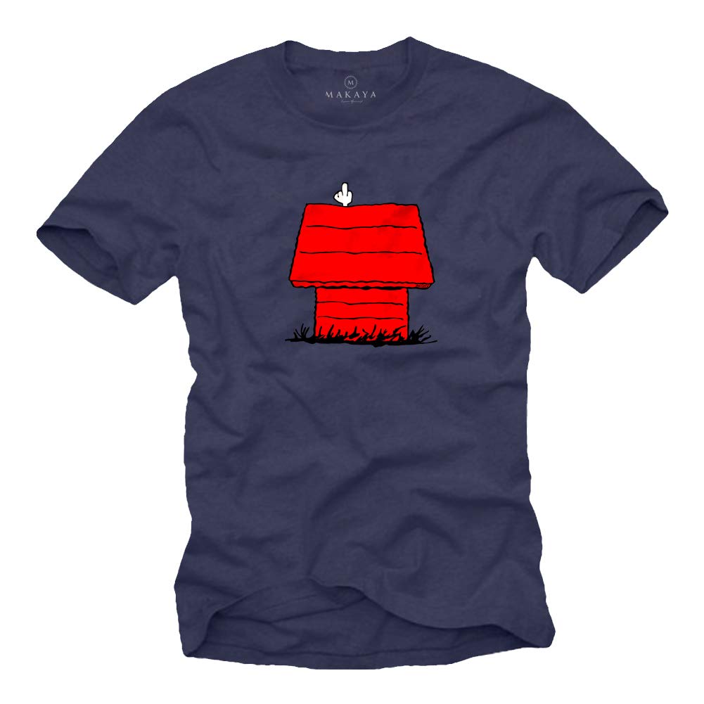 MAKAYA Dog T-Shirt Uomo Stampa Cane 100% Cotone