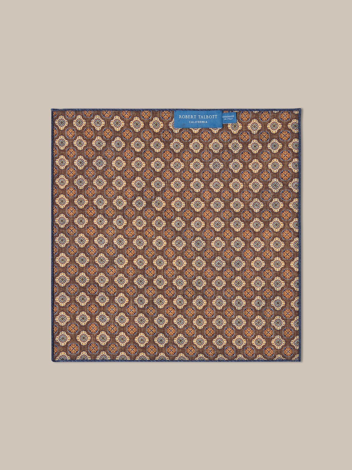 Robert Talbott Collins pochette seta gialla paisley