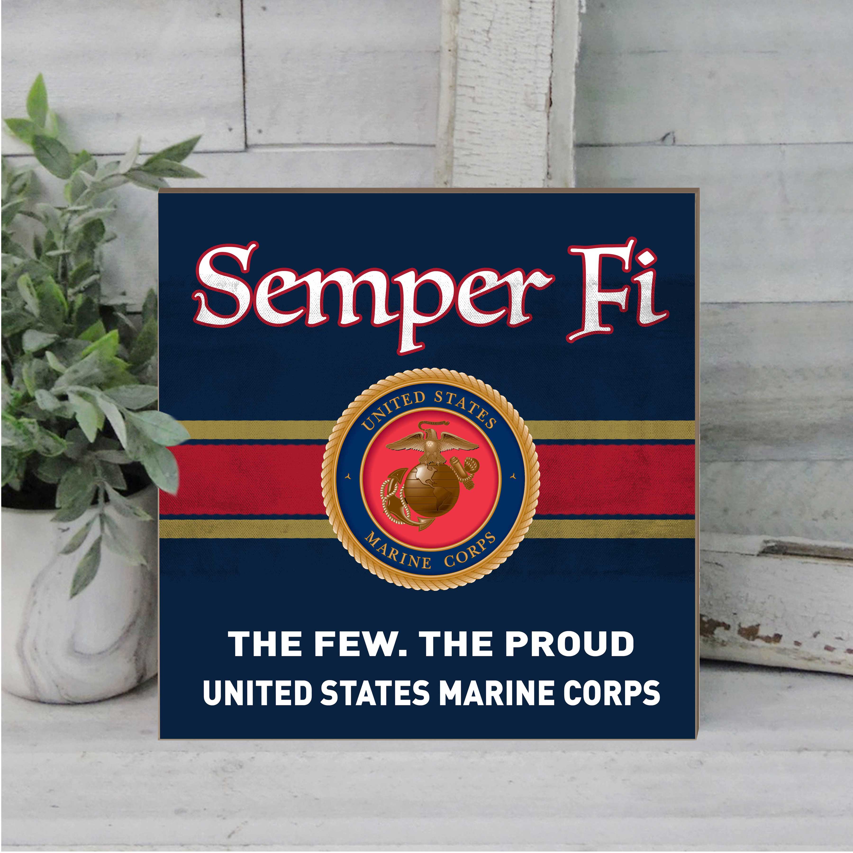 7.62 Design USMC The Few The Proud targa legno 25x25 cm