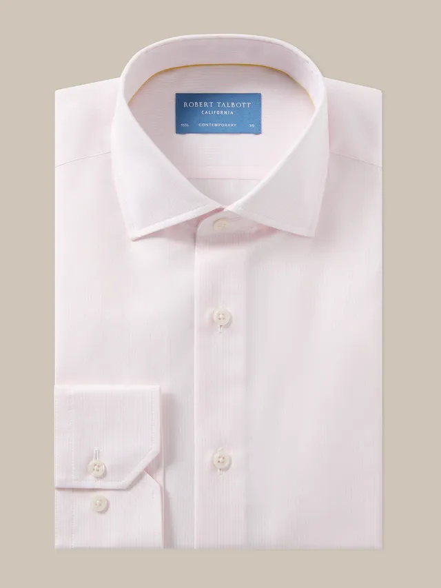 Robert Talbott Reynolds Thin Stripe camicia rosa 16 cotone