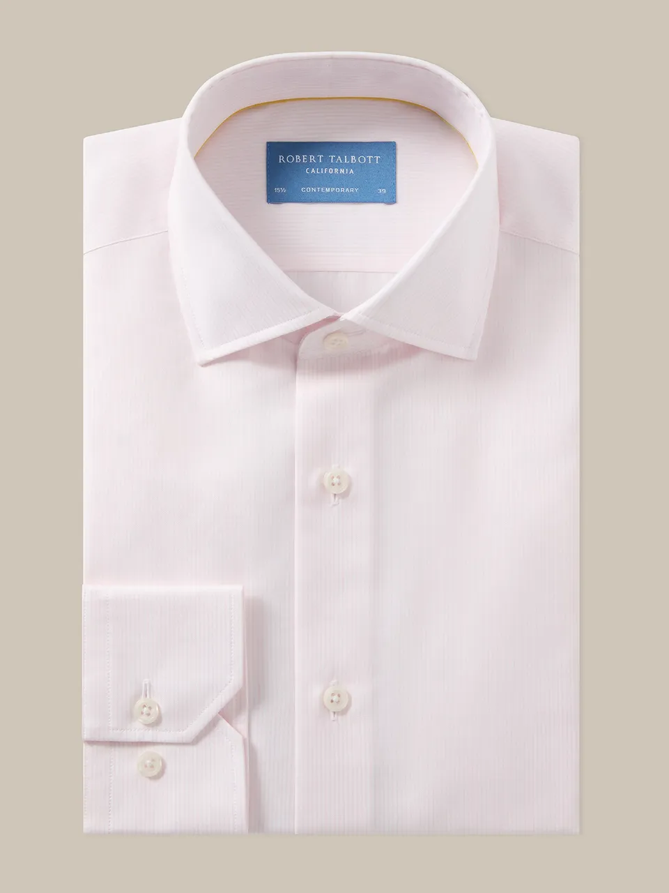 Robert Talbott Reynolds Thin Stripe camicia rosa 16 cotone