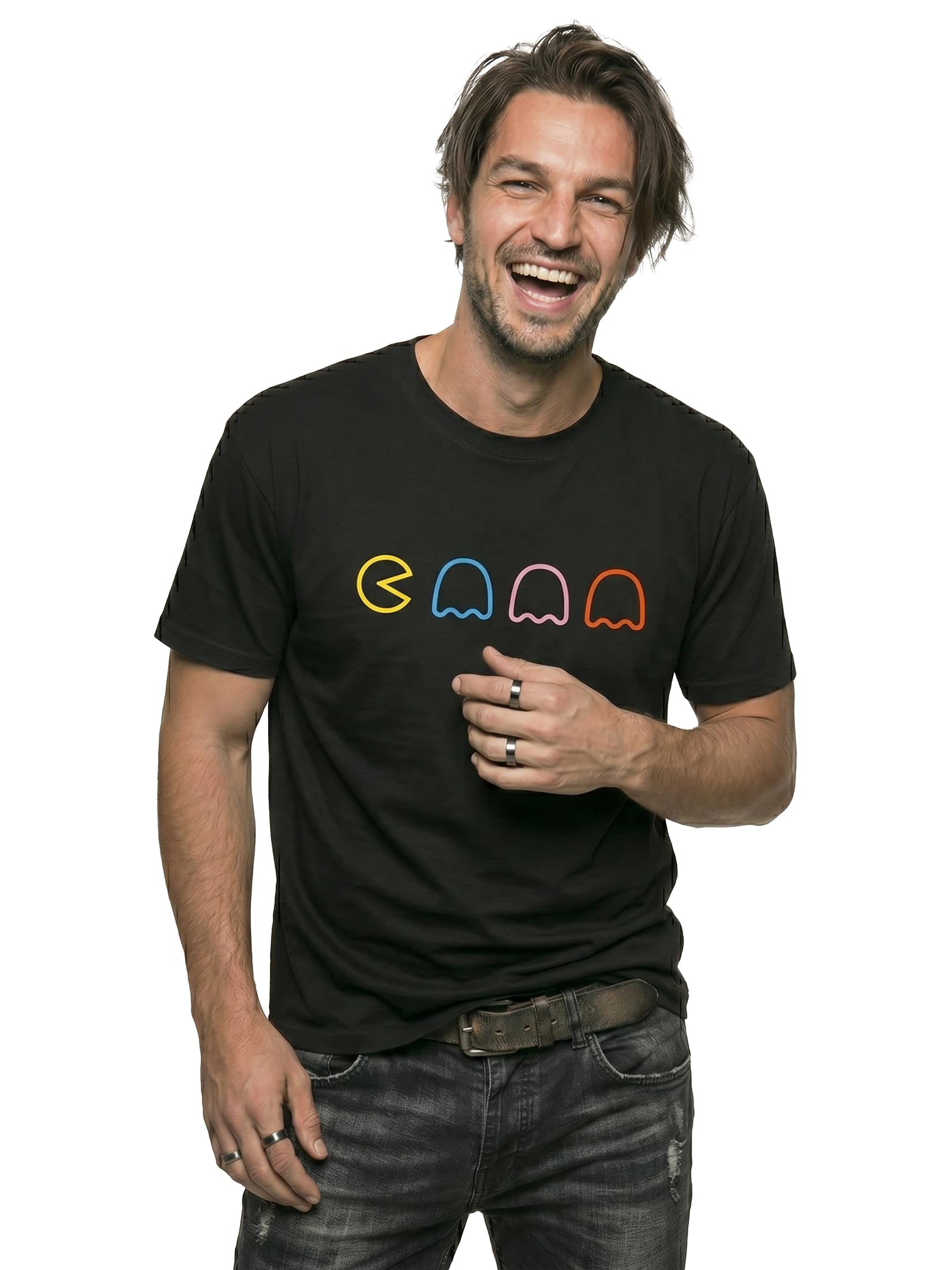 Makaya T-Shirt Uomo maglietta gaming gamer nera cotone