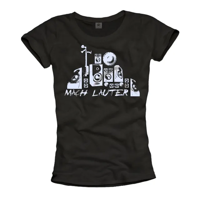 Makaya T-Shirt Donna L Nera Musica Cotone Stampa