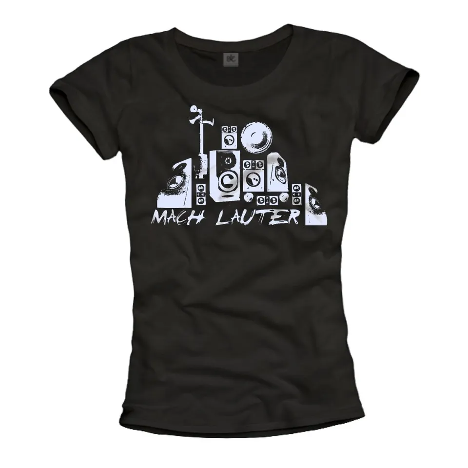 Makaya T-Shirt Donna L Nera Musica Cotone Stampa