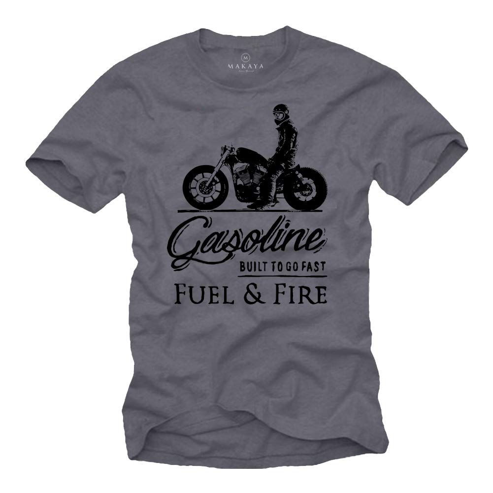 MAKAYA Cafe Racer Vintage T-Shirt Moto Uomo XL