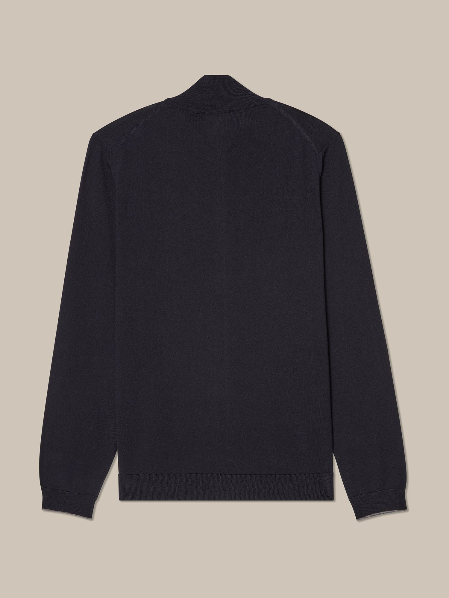 Robert Talbott Dalton maglione full zip merino navy