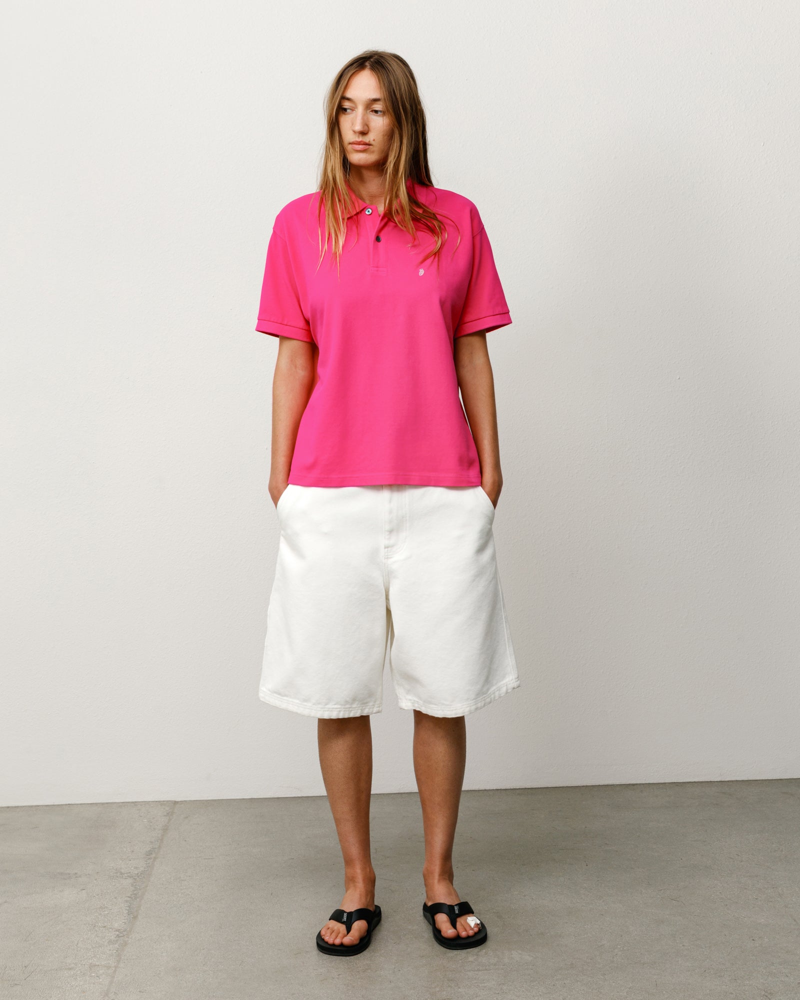 Stussy Classic Pique Polo Pink Cotone Madreperla