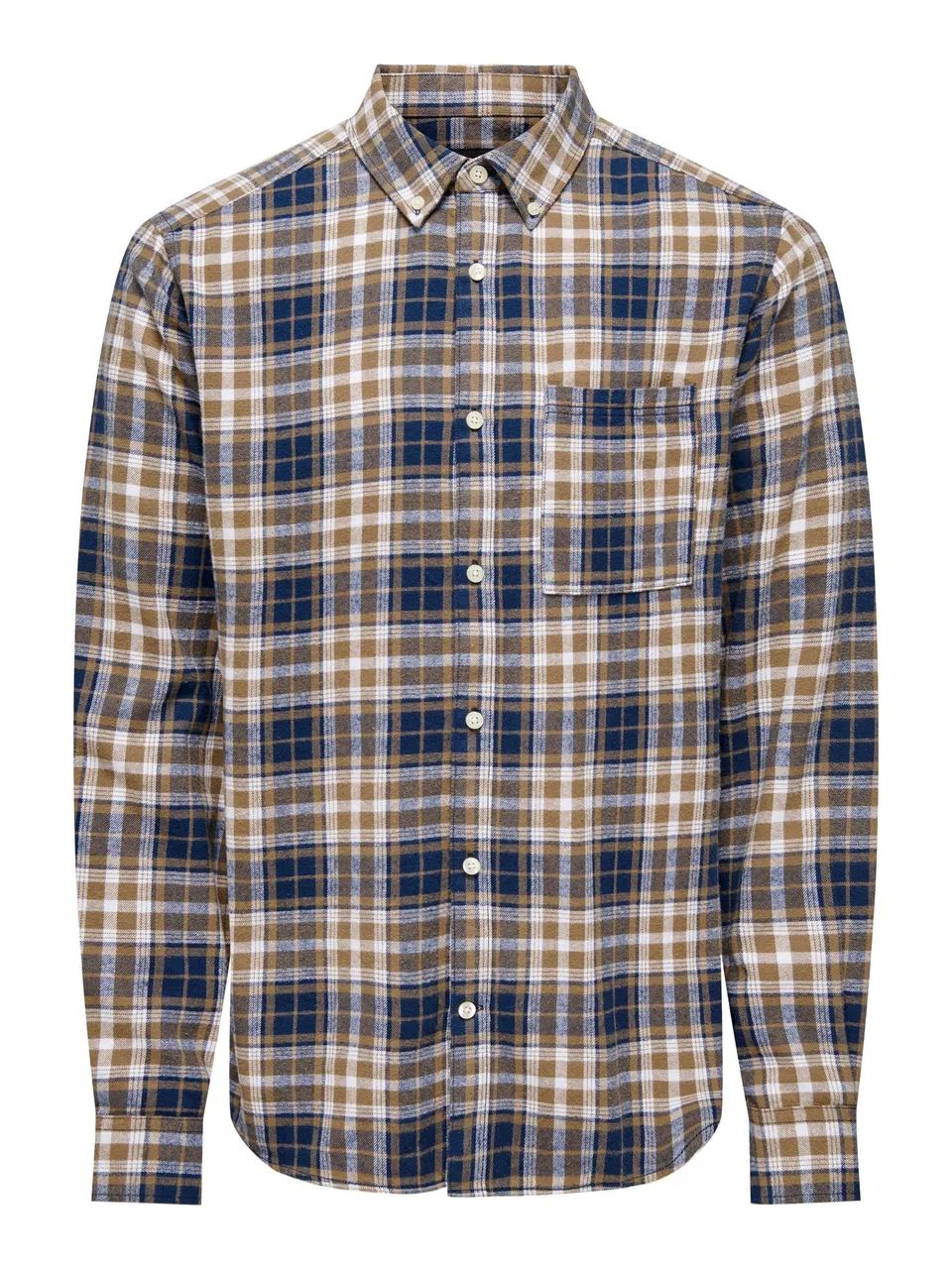 Only & Sons Onsral LS Slim Check Camicia uomo Kangaroo a quadri