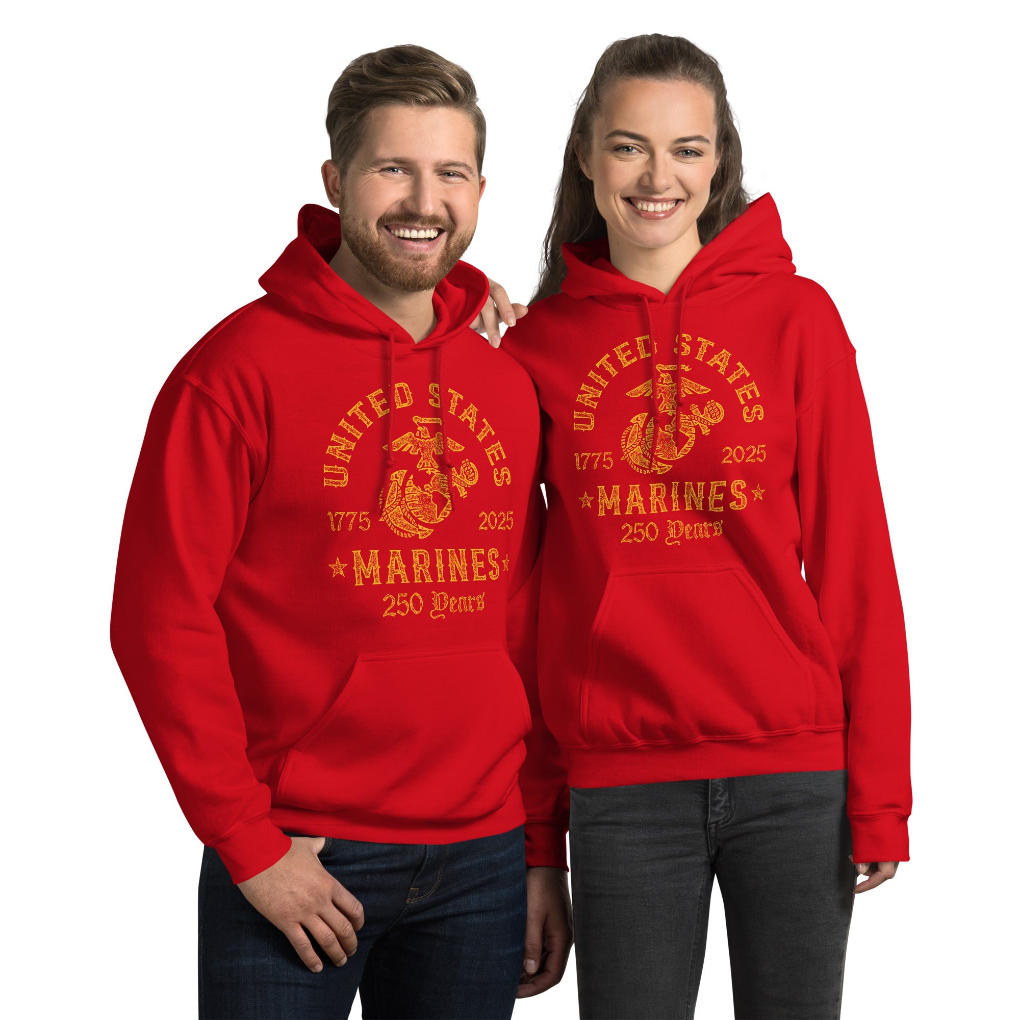 7.62 Design USMC 250th Felpa uomo rossa cotone cappuccio