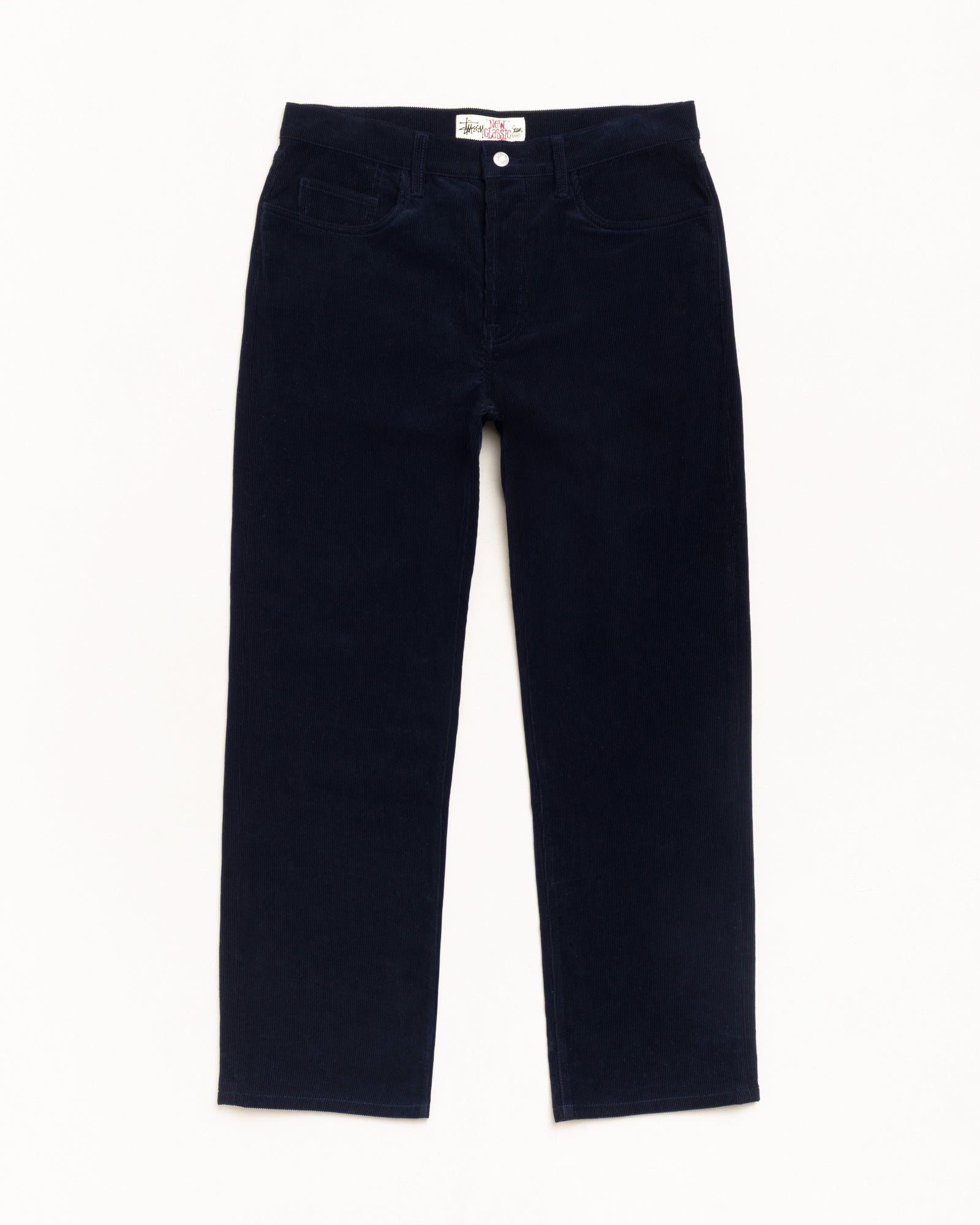 Stussy New Classic Pant Corduroy pantaloni navy cotone