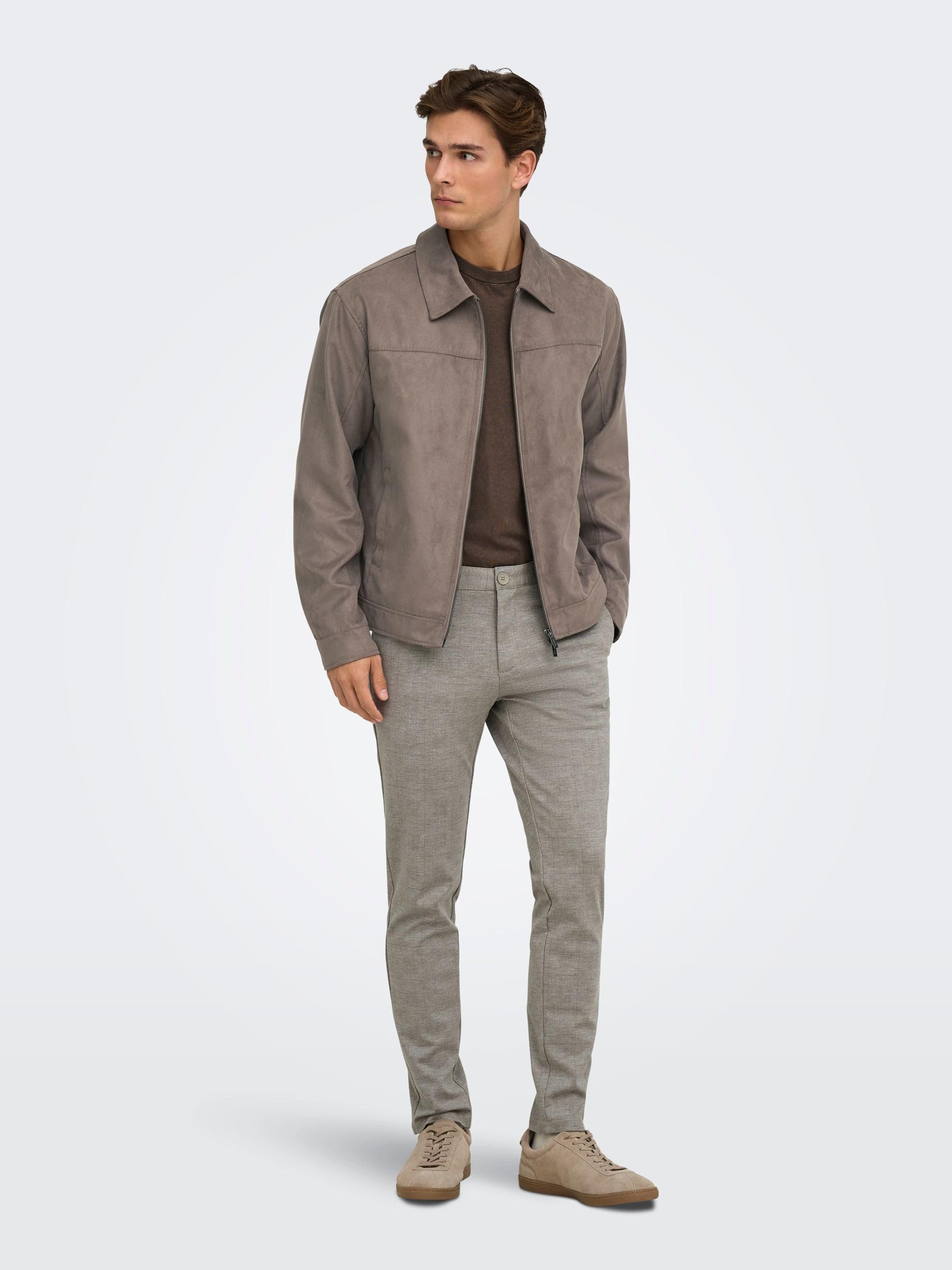 ONLY & SONS Mark Pantaloni chino uomo slim gessato