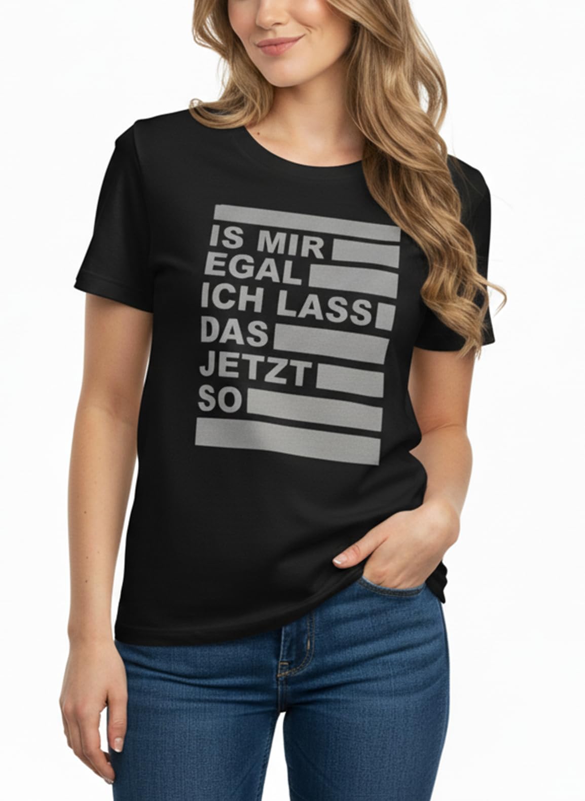 MAKAYA T-Shirt Donna Non Mi Interessa maglietta nera M cotone