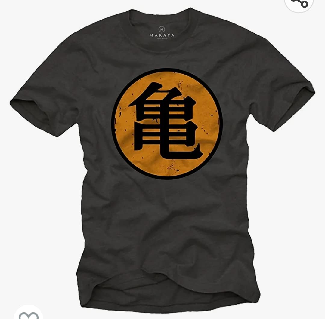 Makaya T-Shirt Uomo maglietta Goku Kame nera cotone