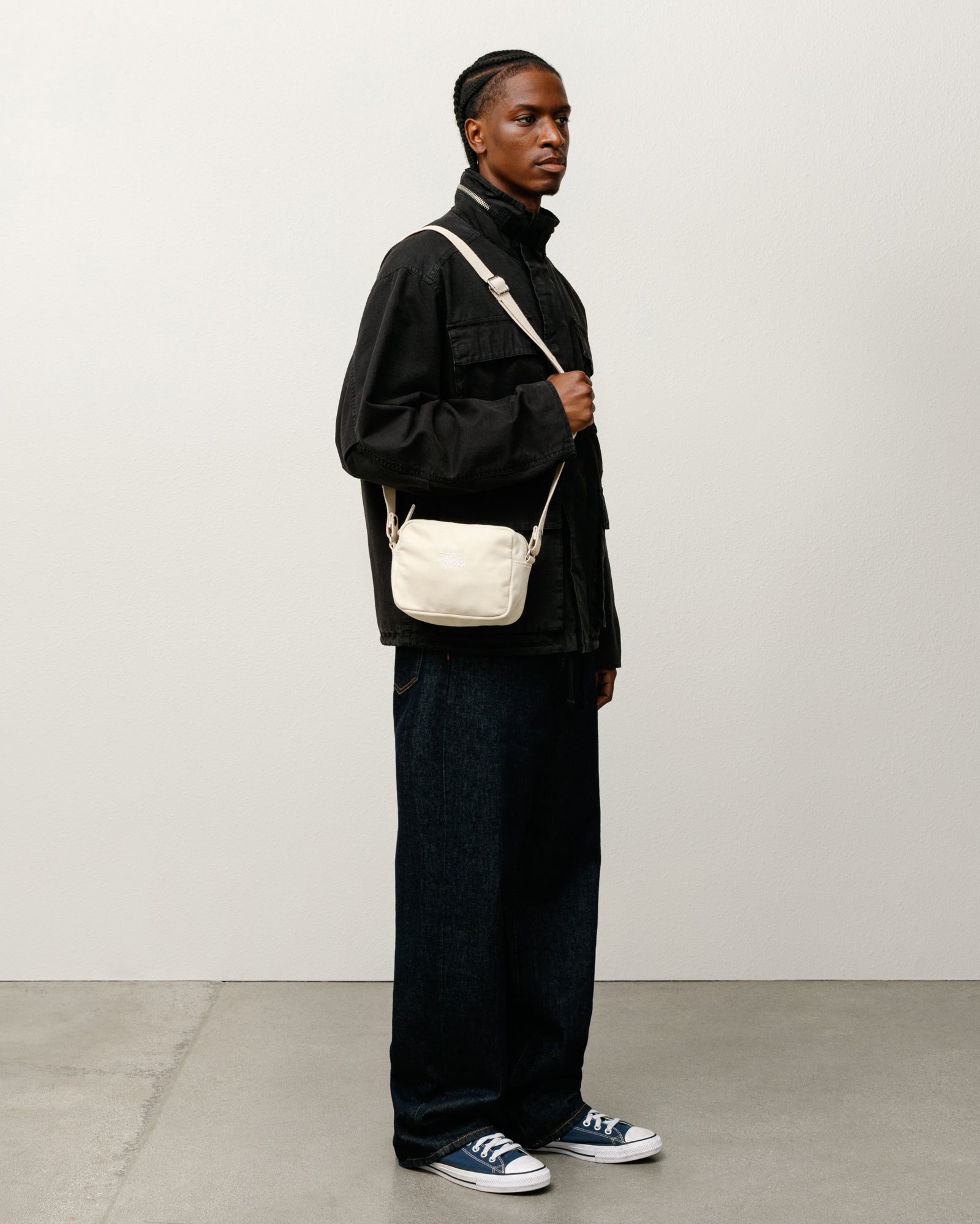 Stussy Canvas Pouch pochette tela naturale 19x14 cm