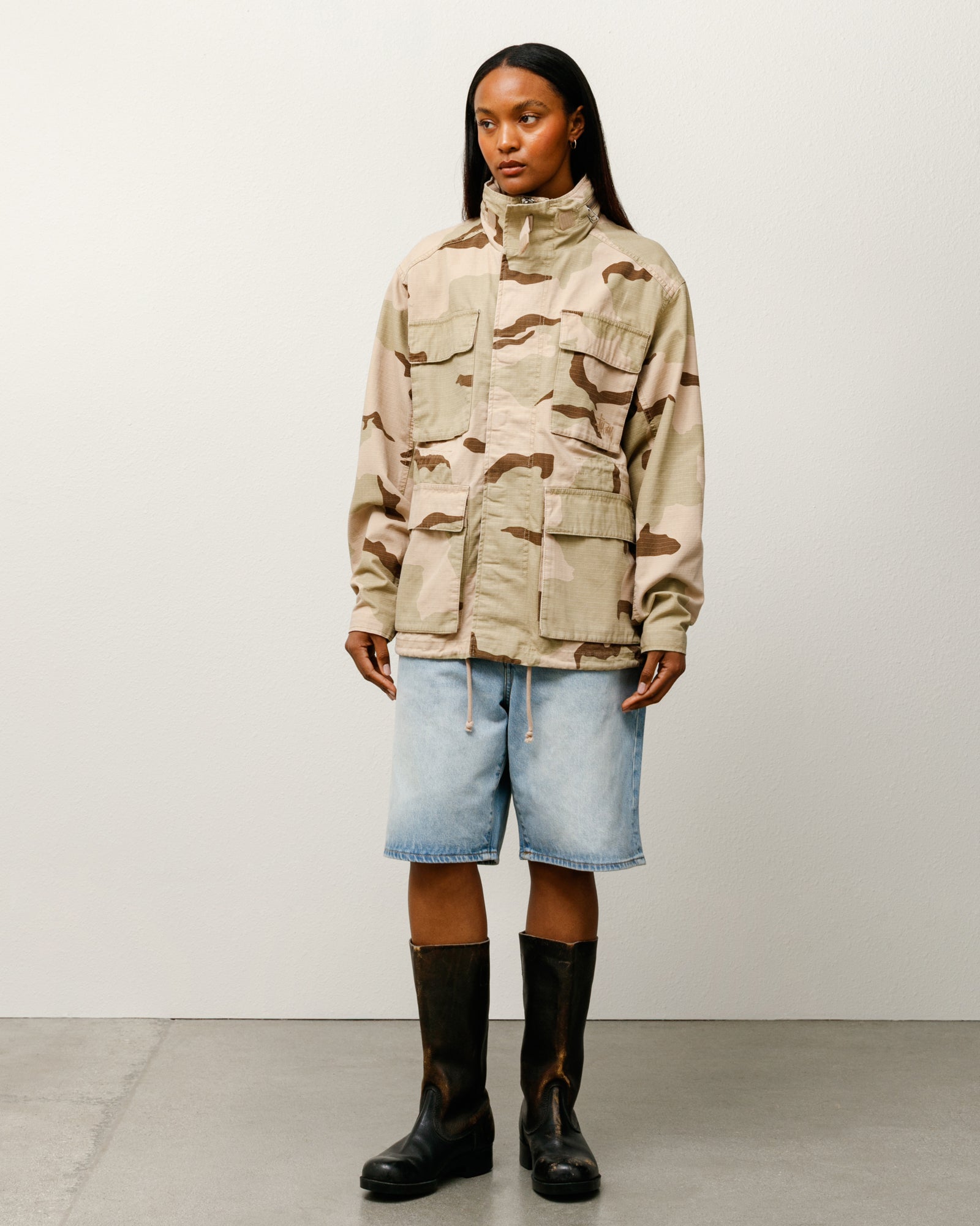 Stussy Big Ol Short Denim shorts lavaggio chiaro cotone
