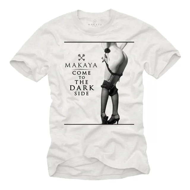 Makaya T-Shirt Uomo Sexy Pin Up Maglietta Bianco 100% Cotone L