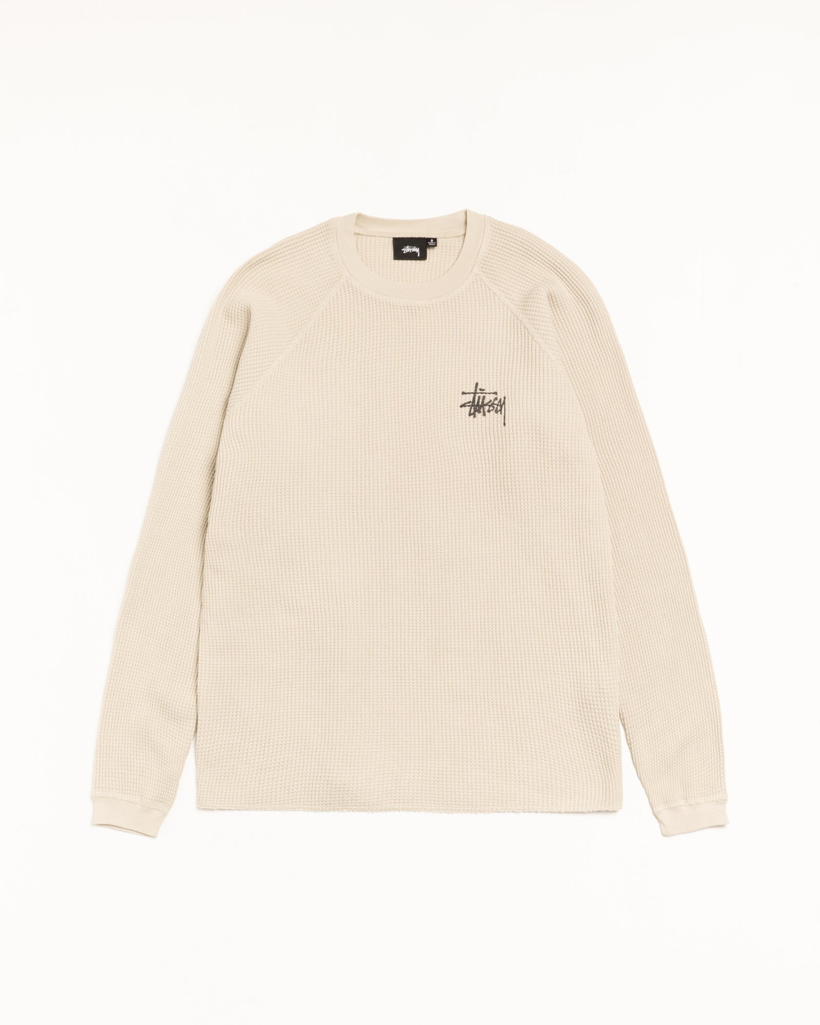 Stussy Basic Thermal maglia Bone waffle 100% cotone